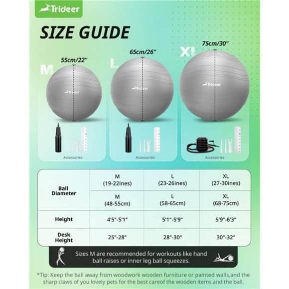 Exercise Ball Yoga Ball - Non-Slip Bumps & Lines Designed Exercise ball - Picture 7 of 7